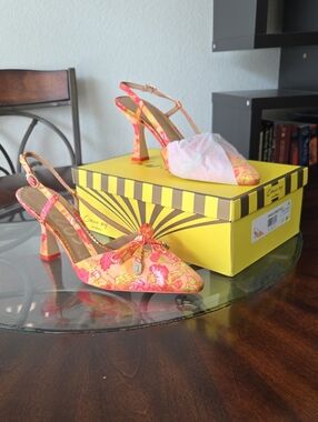 Circus by Sam Edelman Apricot Floral Slingback Heels